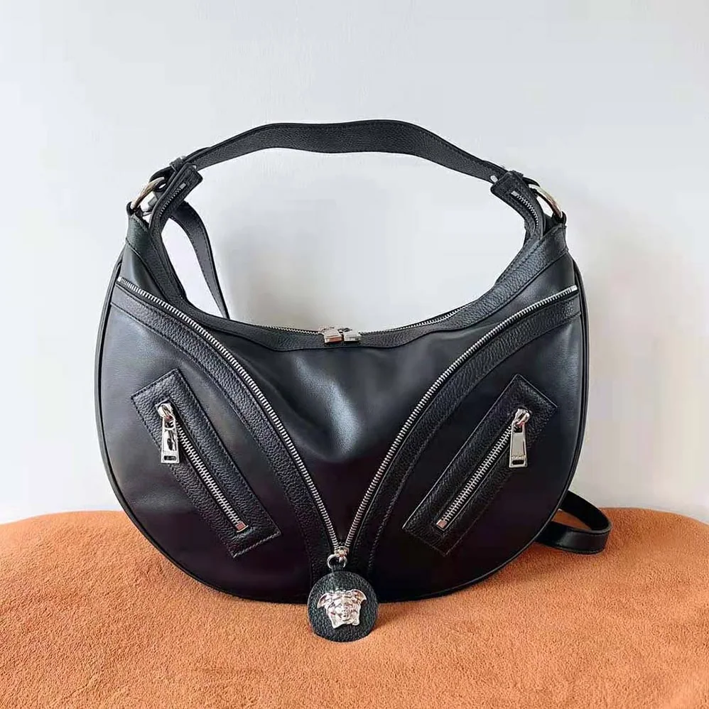 Versace Repeat Hobo Bag for Women in Black Versace Repeat Hobo Bag for Women in Black