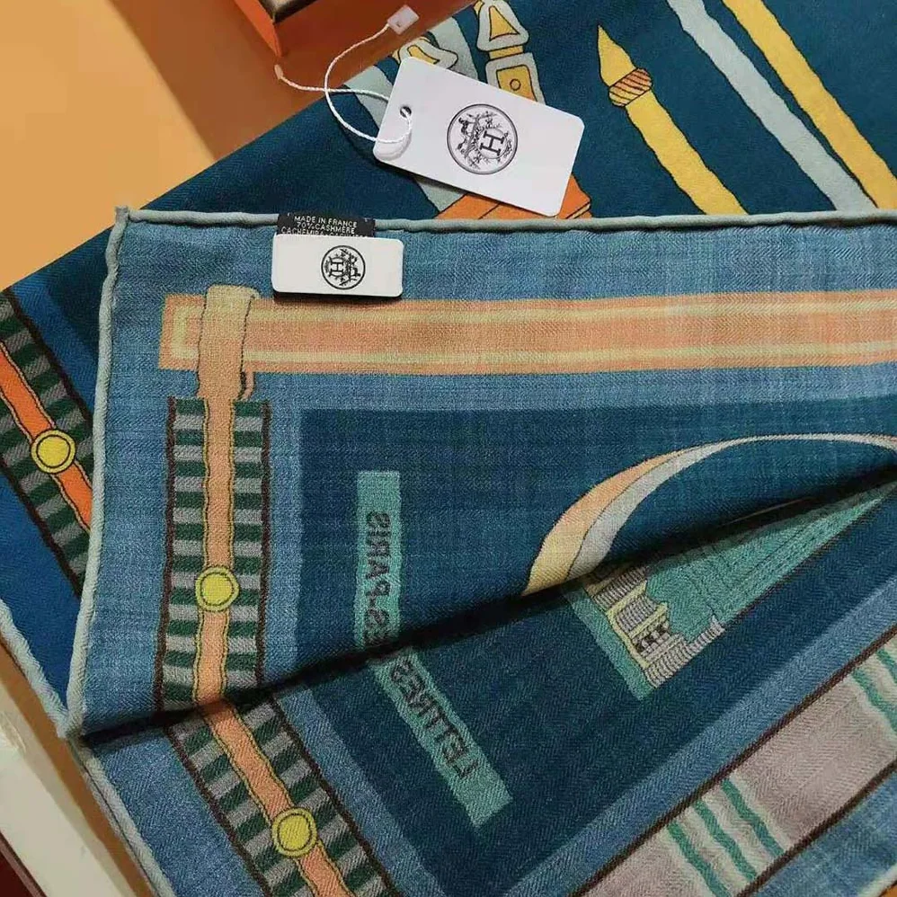 Hermes Lettres Equestre Scarf 90 for Women in Navy