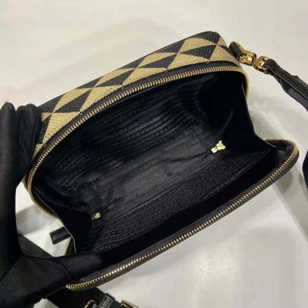 Prada Symbole Embroidered Fabric Bag for Women