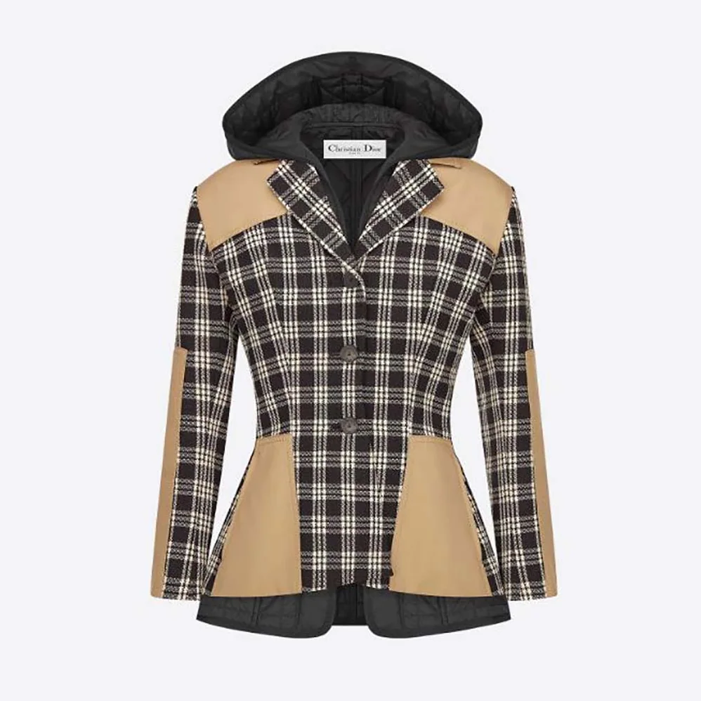 Dior 2-in-1 Jacket Black and White Check'n'Dior Wool for Women Dior 2-in-1 Jacket Black and White Check'n'Dior Wool for Women