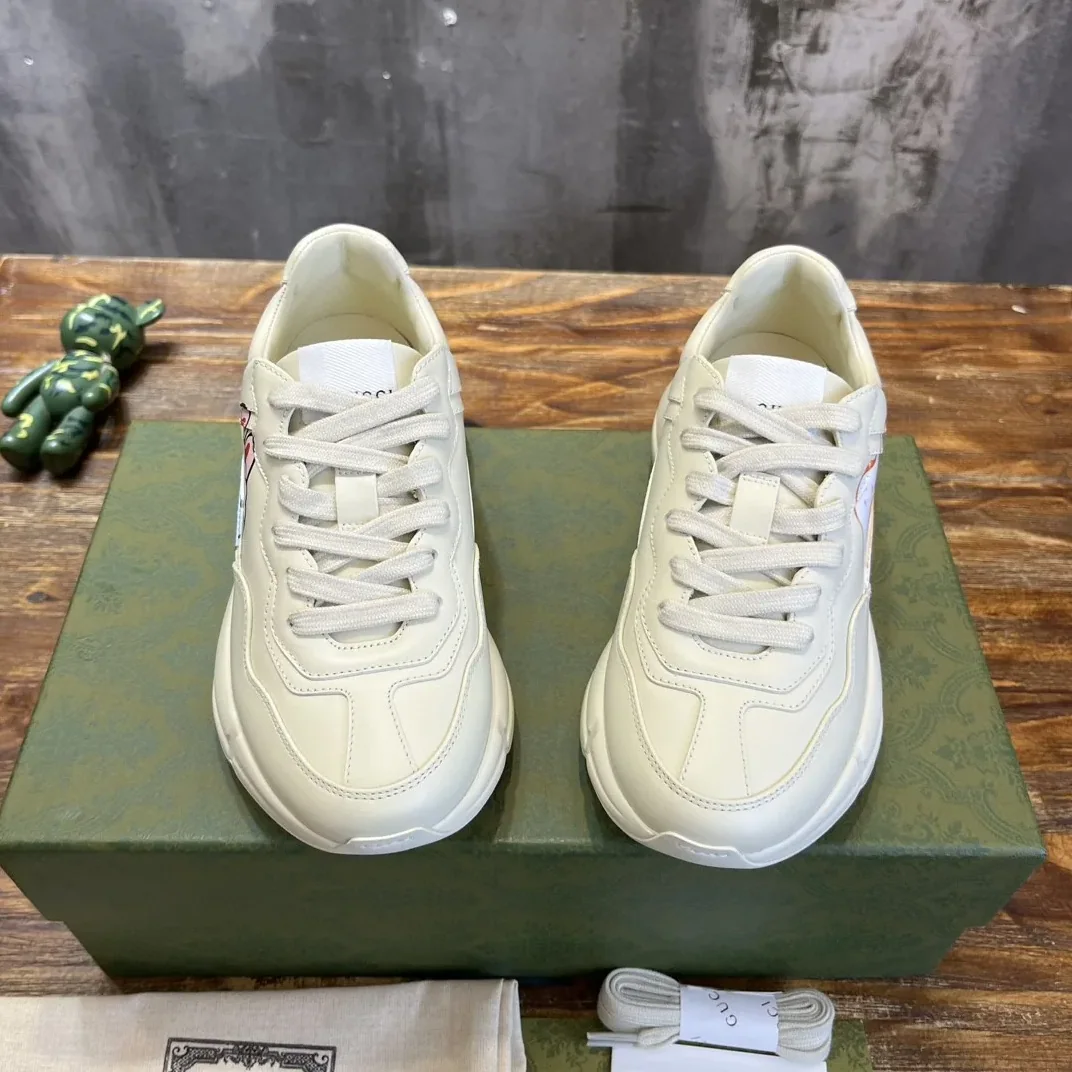 Gucci Rhyton Sneaker With Animal Print White Gucci Rhyton Sneaker With Animal Print White