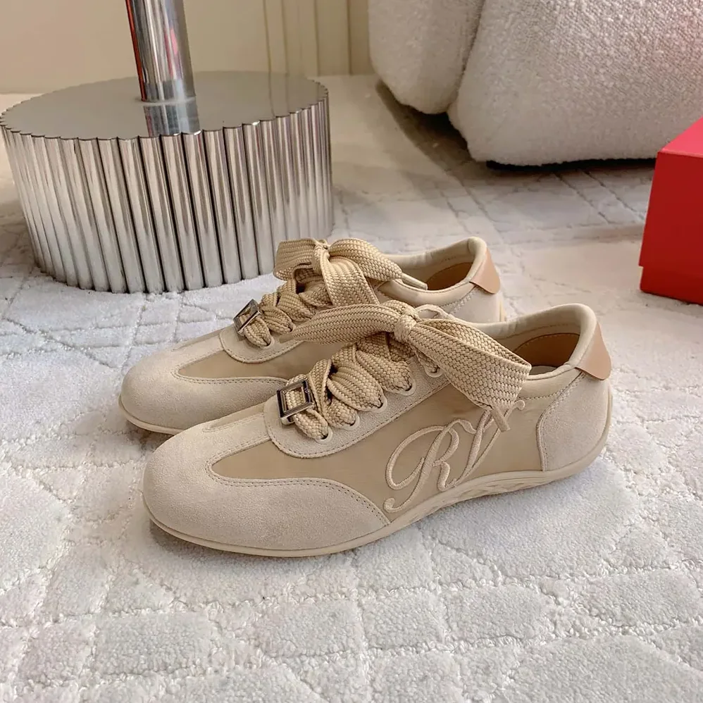 Roger Vivier Viv Low Sneakers in Suede for Women in Beige