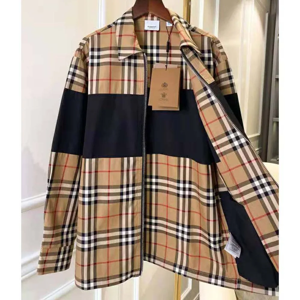 Burberry Contrast Panel Check Cotton Shirt for Women Burberry Contrast Panel Check Cotton Shirt for Women