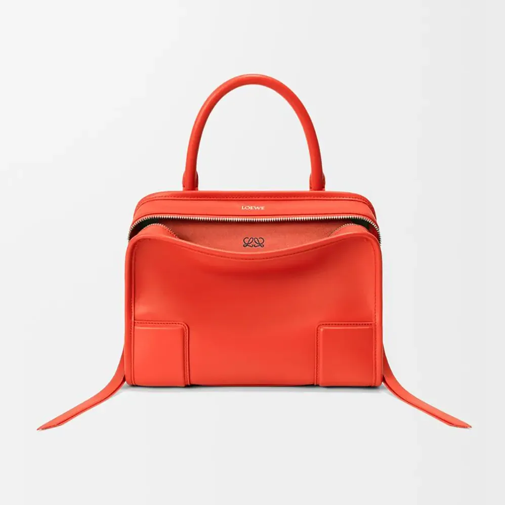 Loewe Small Amazona 180 Bag in Soft Calfskin for Women in Sunrise Orange