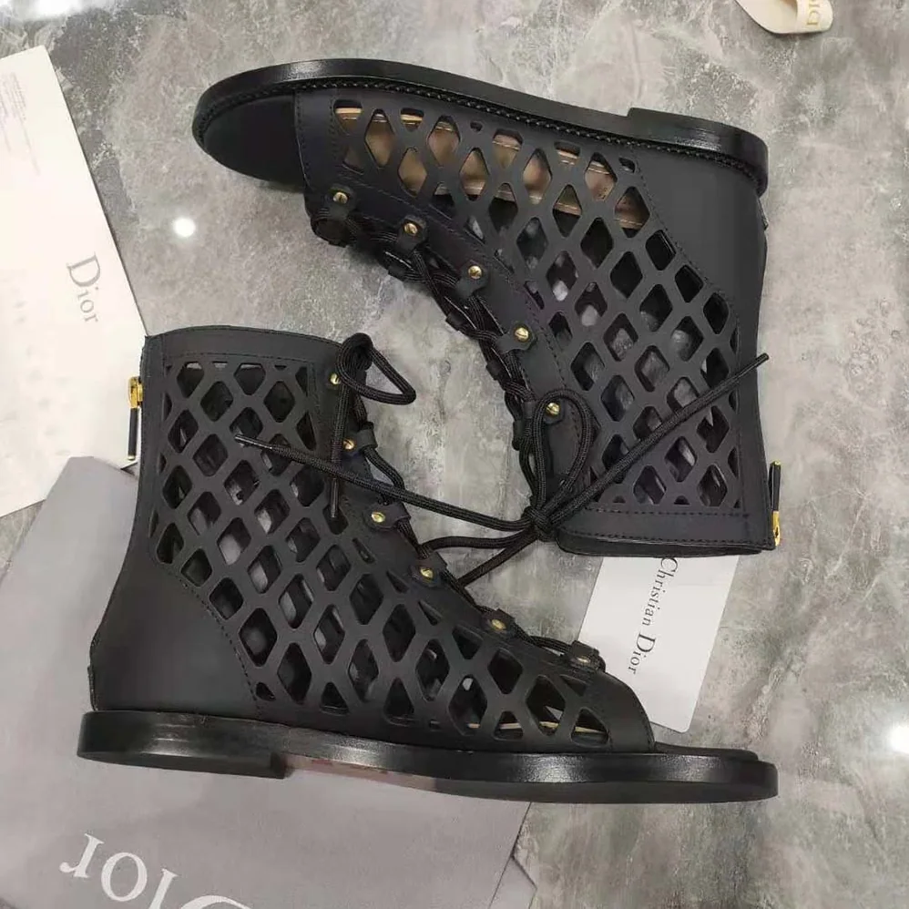 Dior D-Trap Sandal Black Matte Calfskin in 3cm Heel for Women Dior D-Trap Sandal Black Matte Calfskin in 3cm Heel for Women