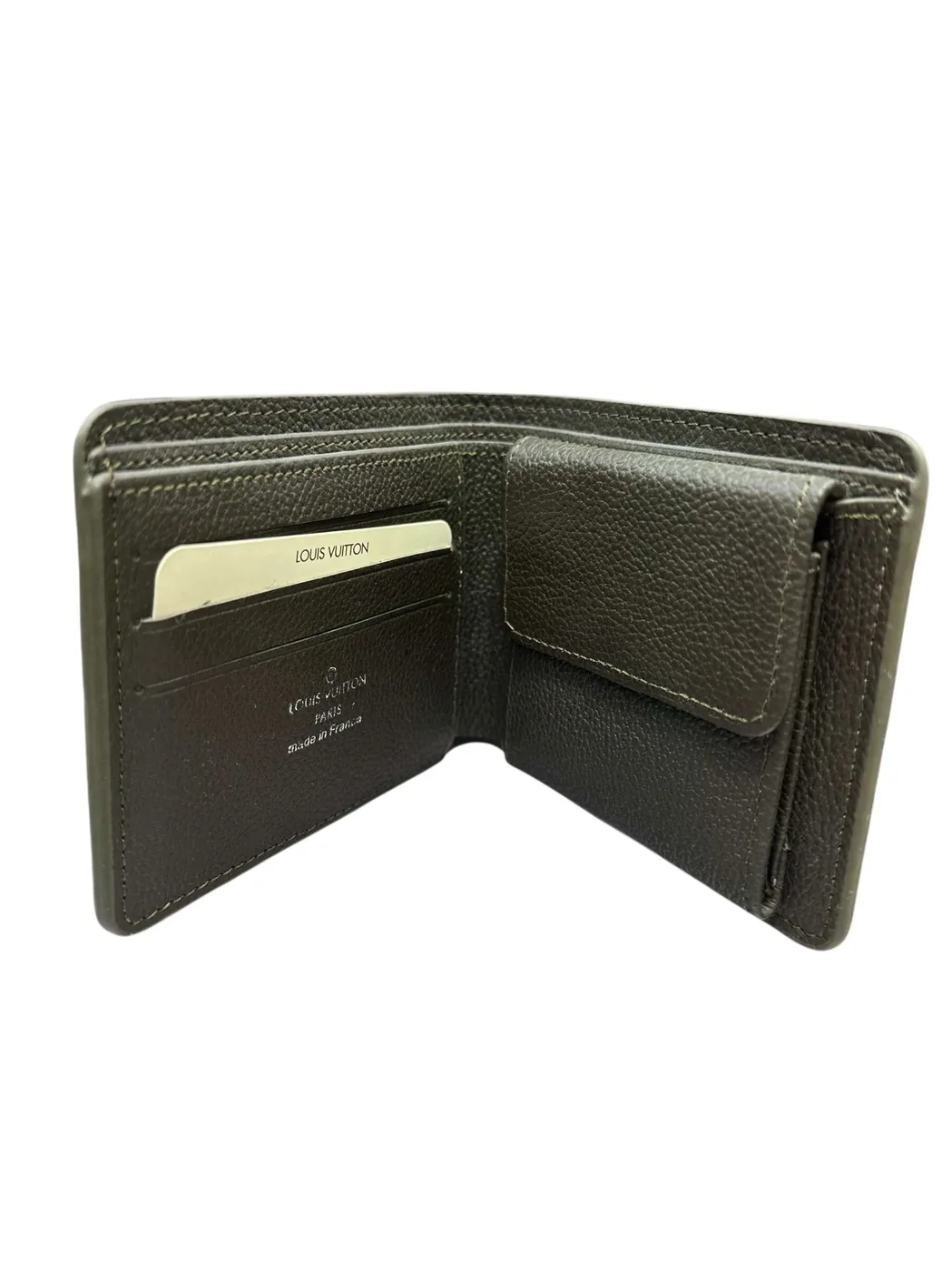 Amazing Khaki Green Monogram Leather Wallet