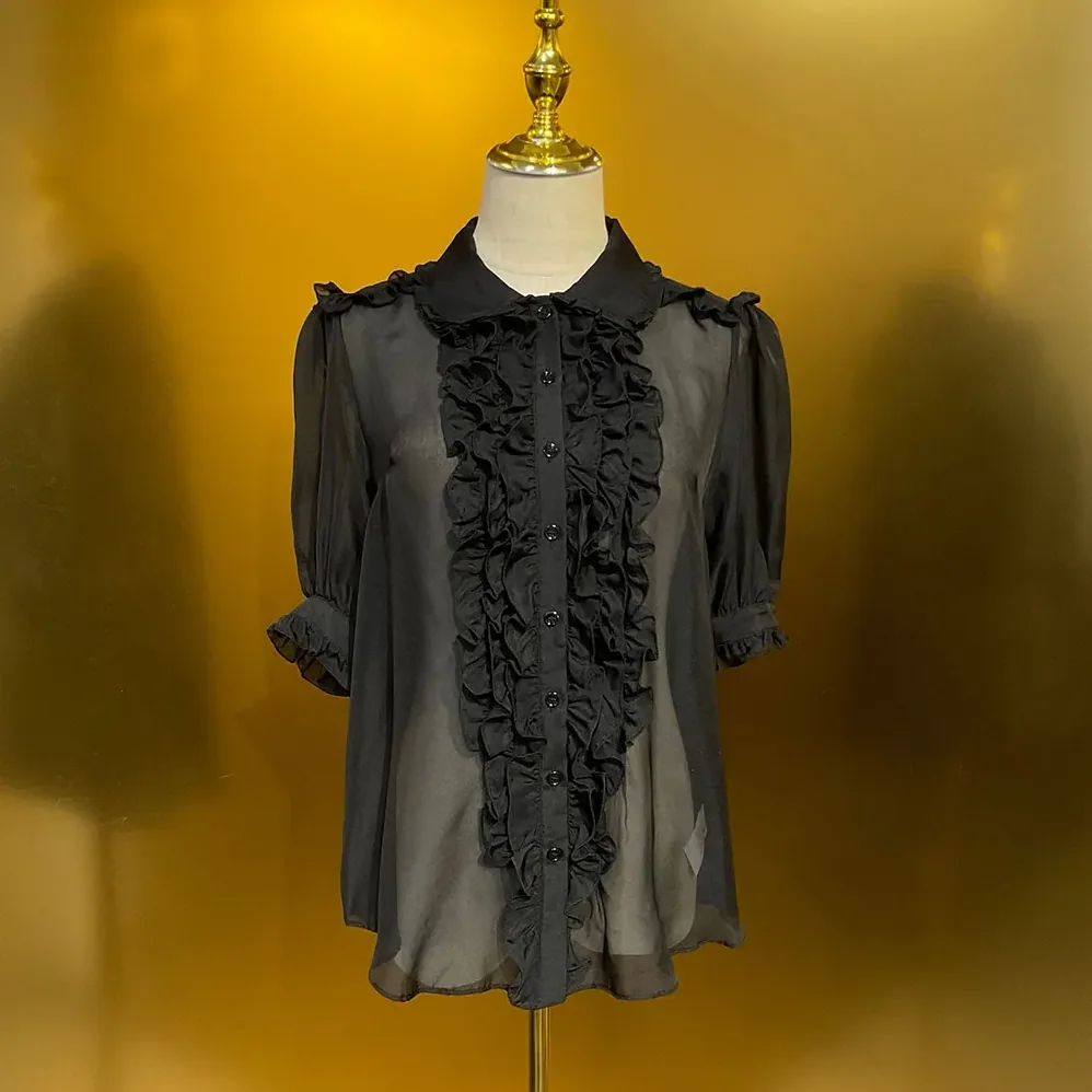 Dolce Gabbana D&G Chiffon Shirt for Women in Black Dolce Gabbana D&G Chiffon Shirt for Women in Black