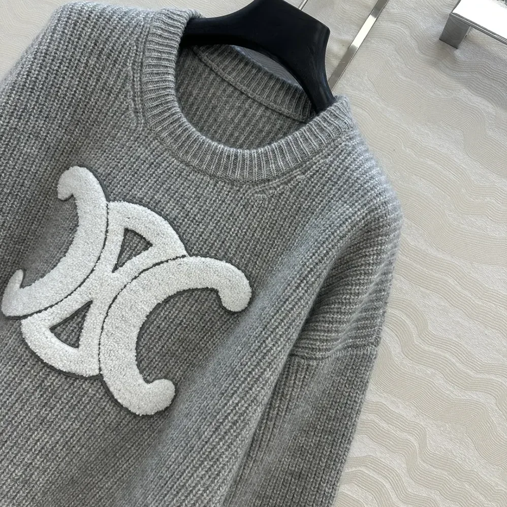 Celine Crew Neck Sweater In Ribbed Wool for Men
