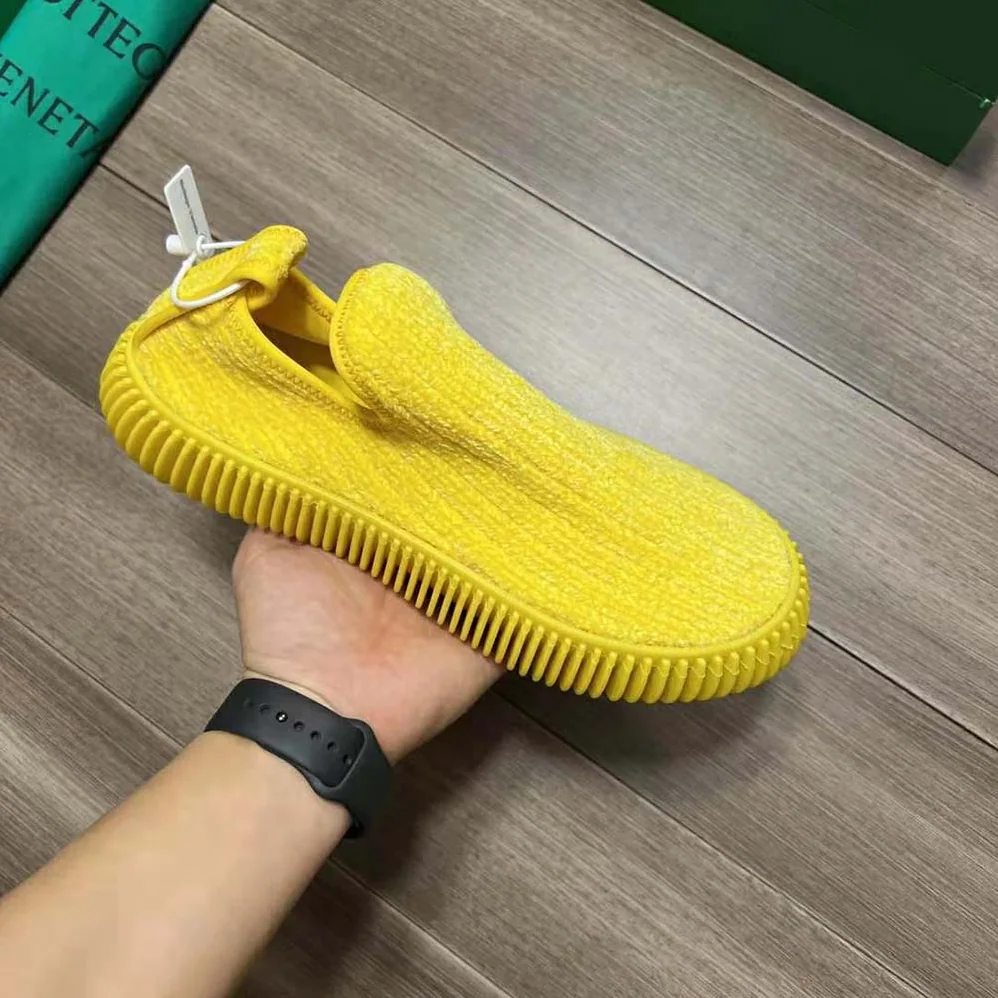 Bottega Veneta Ripple Chenille Corduroy Slip-on Sneakers for Unisex in Yellow