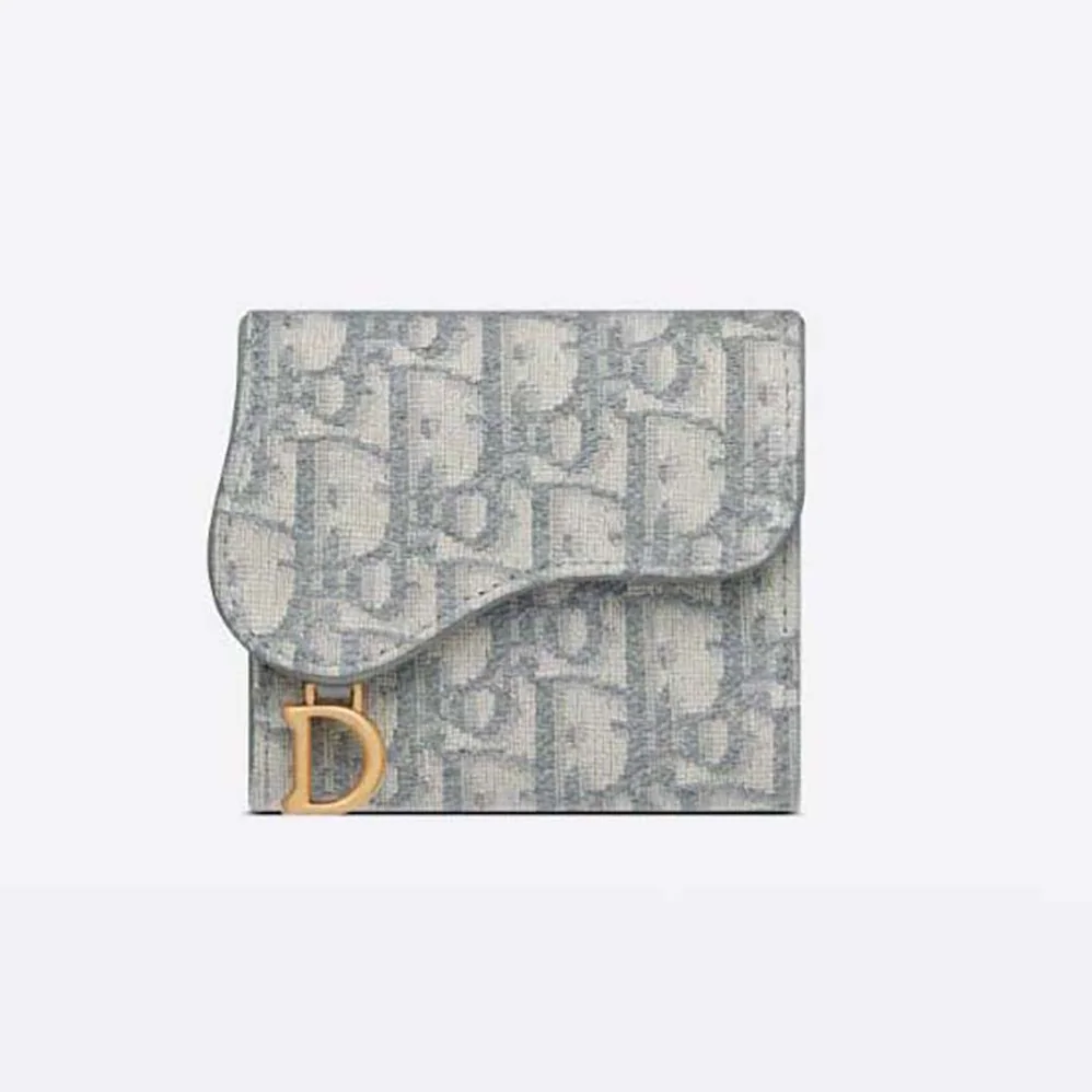 Dior Saddle Lotus Wallet Gray Dior Oblique Jacquard for Women Dior Saddle Lotus Wallet Gray Dior Oblique Jacquard for Women