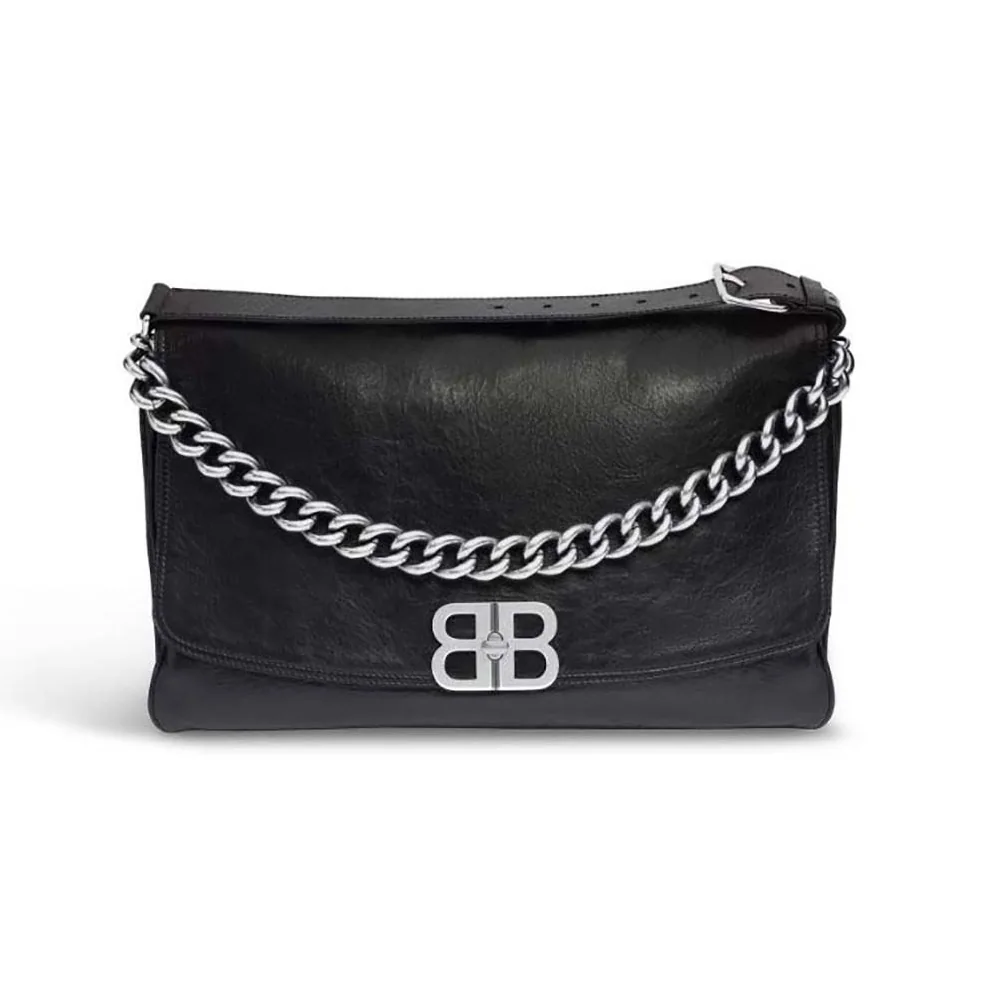 Balenciaga BB Soft Large Flap Bag in Black for Women