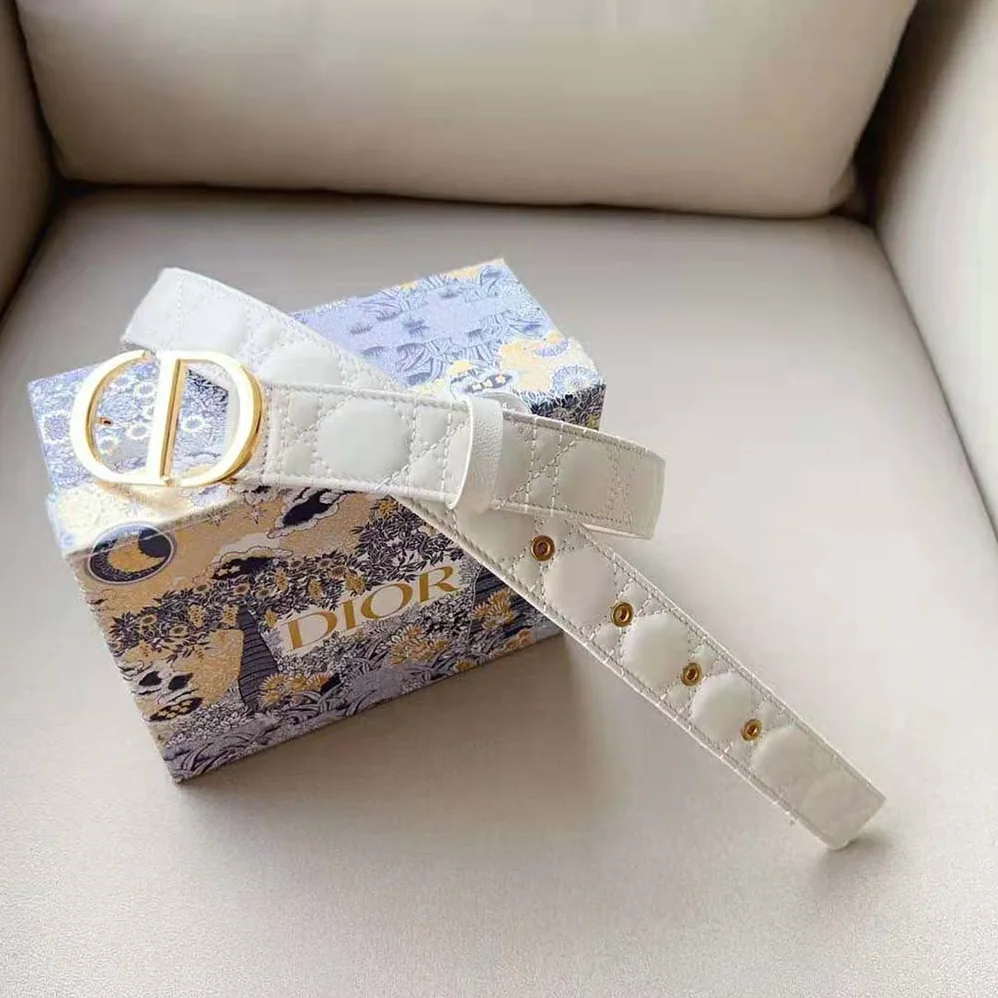 Dior 30 Montaigne Belt Latte Cannage Calfskin 30 MM for Women Dior 30 Montaigne Belt Latte Cannage Calfskin 30 MM for Women