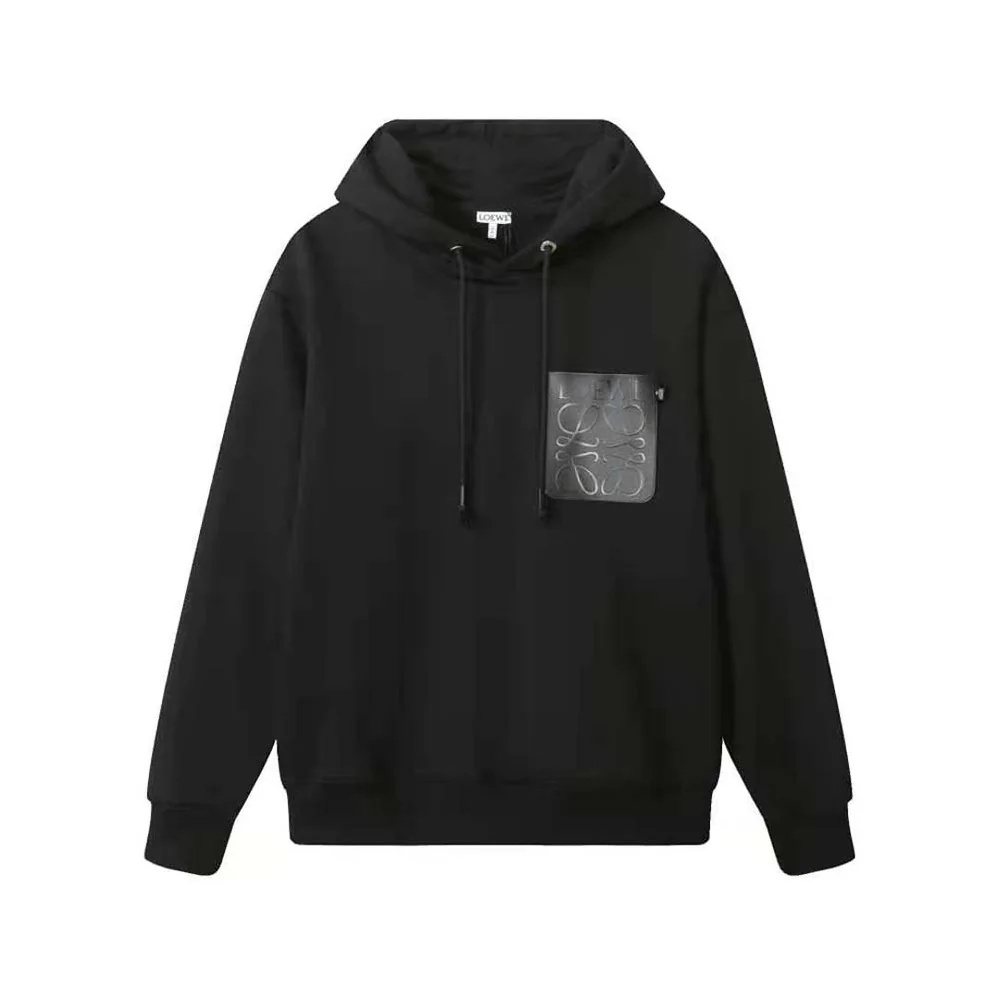 Loewe Relaxed Fit Hoodie in Cotton for Men in Black Loewe Relaxed Fit Hoodie in Cotton for Men in Black
