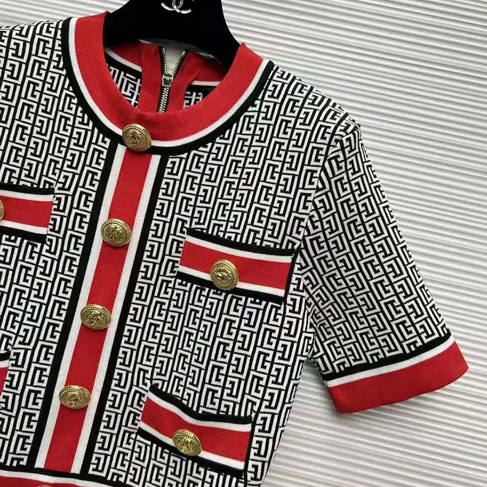 Balmain Jacquard Monogrammed Crop Top for Women