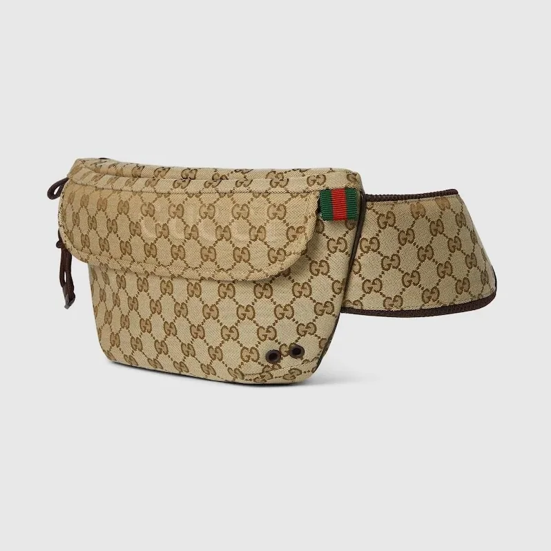 Gucci Small GG Belt Bag Beige And Dark Brown / Gucci Small GG Belt Bag Beige And Dark Brown /