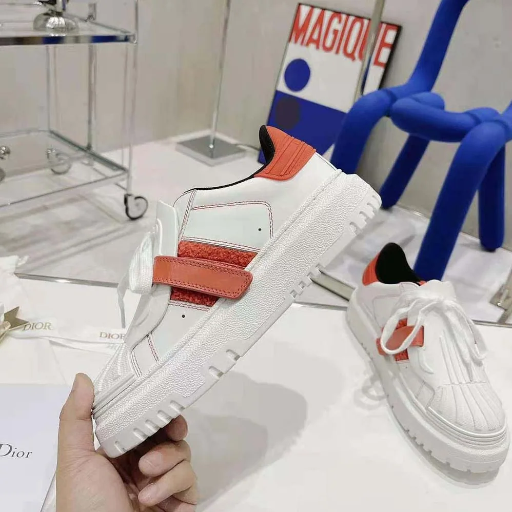 Dior Dior-id Sneaker White Calfskin Terry Cotton for Women in Pink Dior Dior-id Sneaker White Calfskin Terry Cotton for Women in Pink