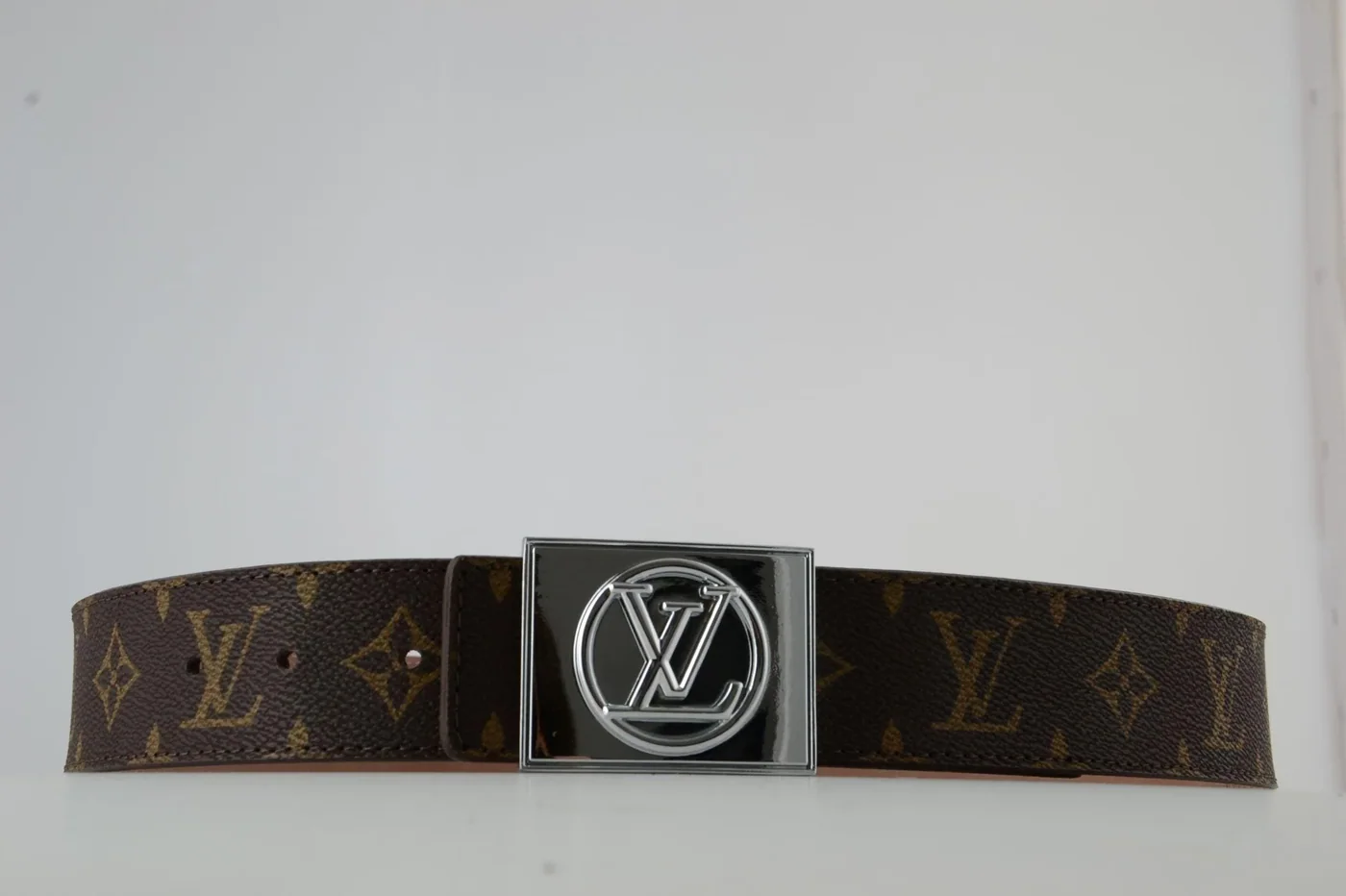 Brown Monogram New Buckle Leather Belt