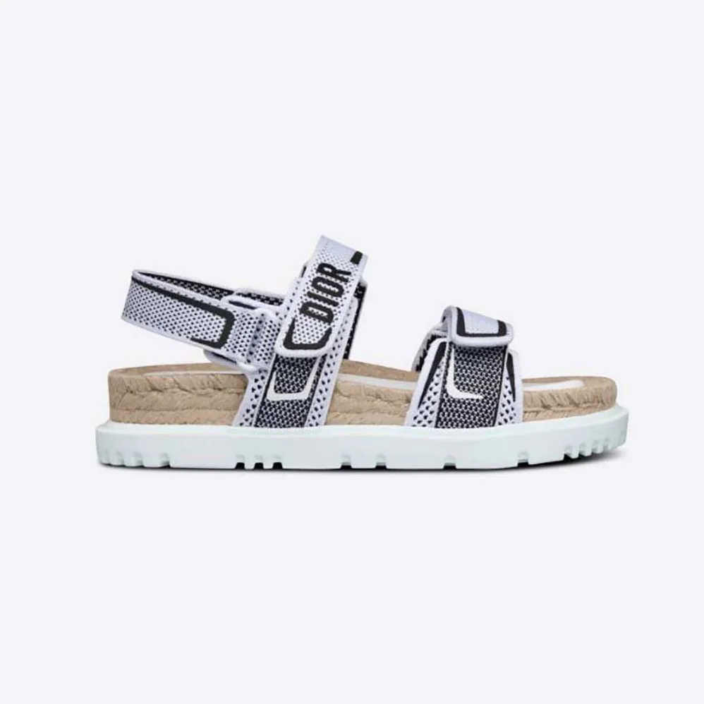 Dior Dioract Sandal White and Black Technical Mesh and Rubber for Women
