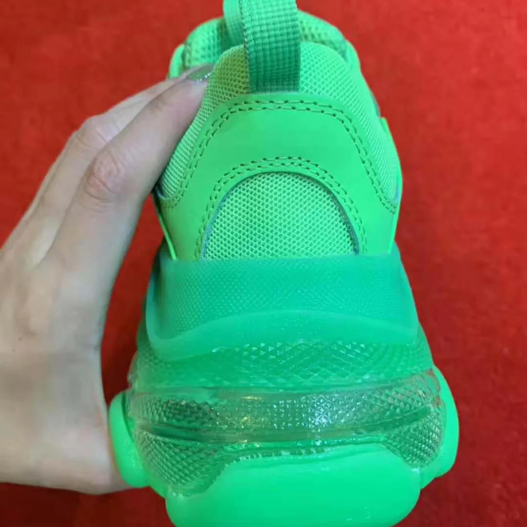 Balenciaga Triple S Clear Sole Trainers Oversized Multimaterial Sneakers for Unisex