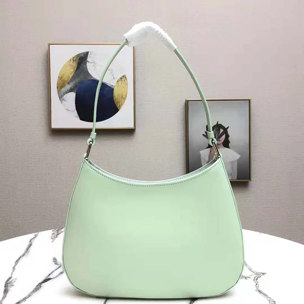 Prada Cleo Brushed Leather Shoulder Bag in Lime Prada Cleo Brushed Leather Shoulder Bag in Lime