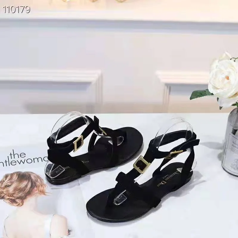Dior Double-D Sandal in Suede Calfskin for Women in Black Dior Double-D Sandal in Suede Calfskin for Women in Black