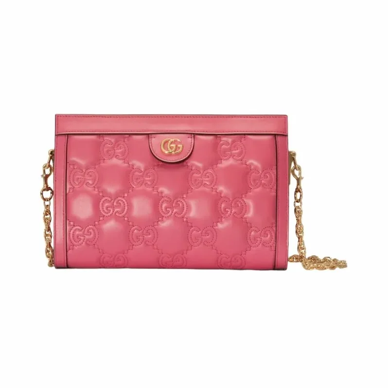 Gucci GG Matelassé Small Pink Bag UM8HG 8550- 10.2 Inches/ Gucci GG Matelassé Small Pink Bag UM8HG 8550- 10.2 Inches/