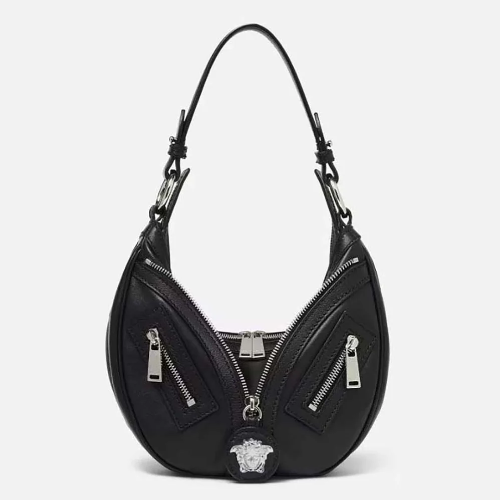 Versace Repeat Small Hobo Bag in Black for Women Versace Repeat Small Hobo Bag in Black for Women