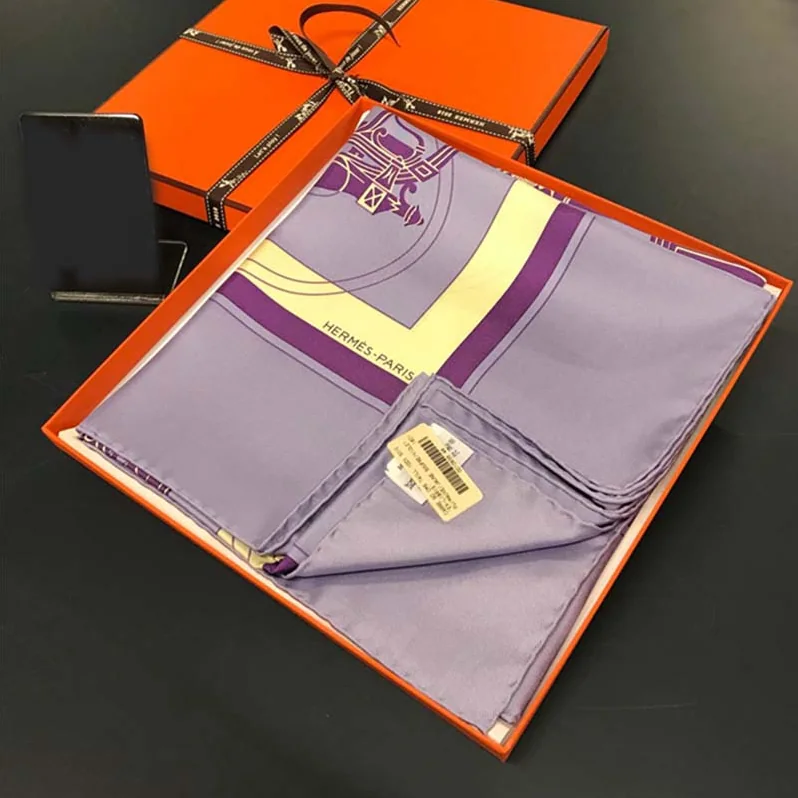 Hermes Ex-Libris Scarf 90 for Women in Purple