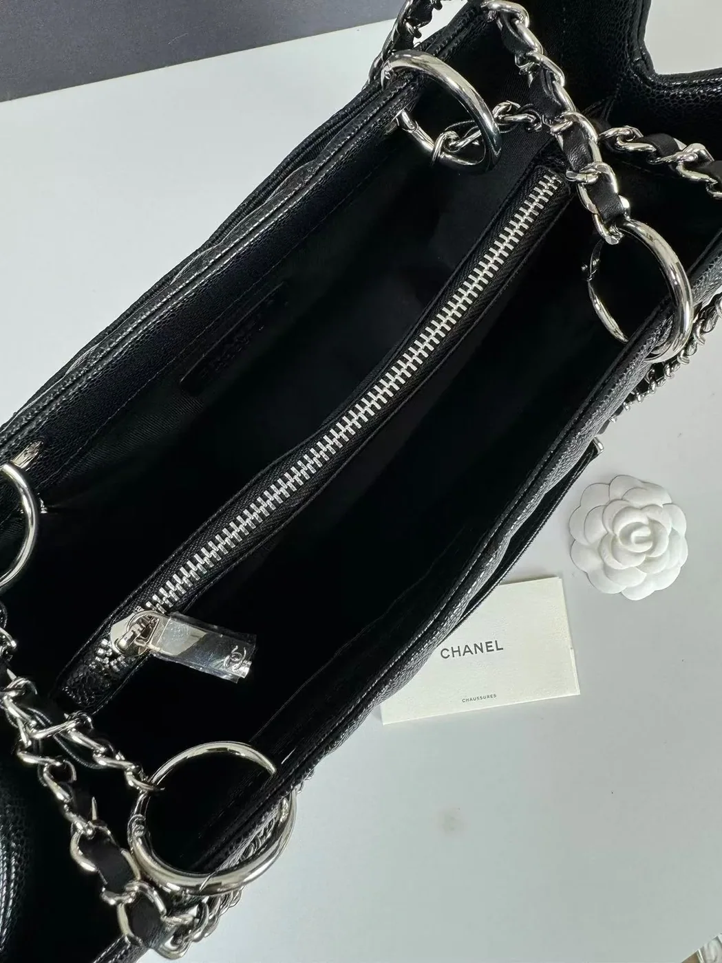 Chanel Classic Large Tote Bag in Black Silver Hardware