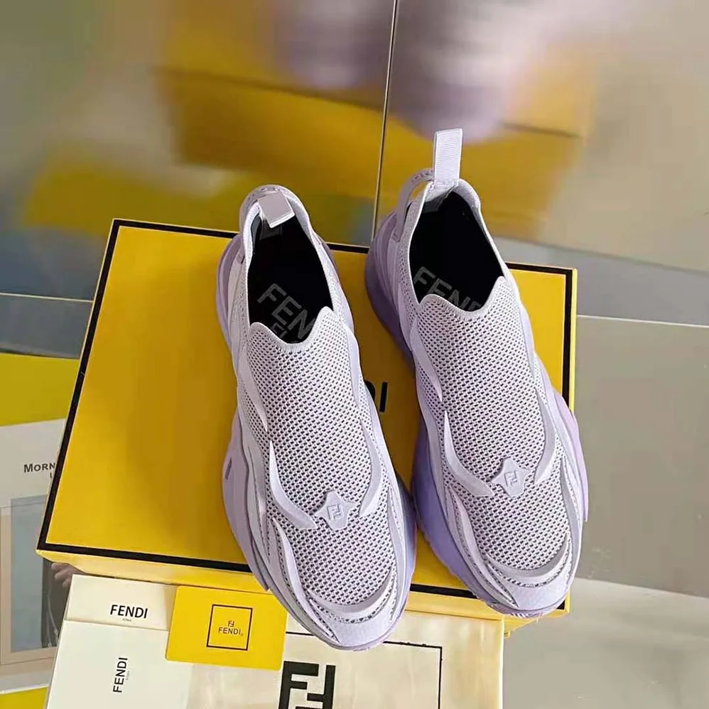 Fendi Flow Lilac Mesh Running Sneakers for Unisex Fendi Flow Lilac Mesh Running Sneakers for Unisex