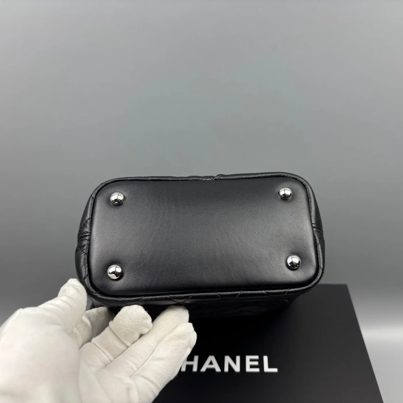 Chanel Cambon Ligne Small Bucket Bag in Black Silver Hardware