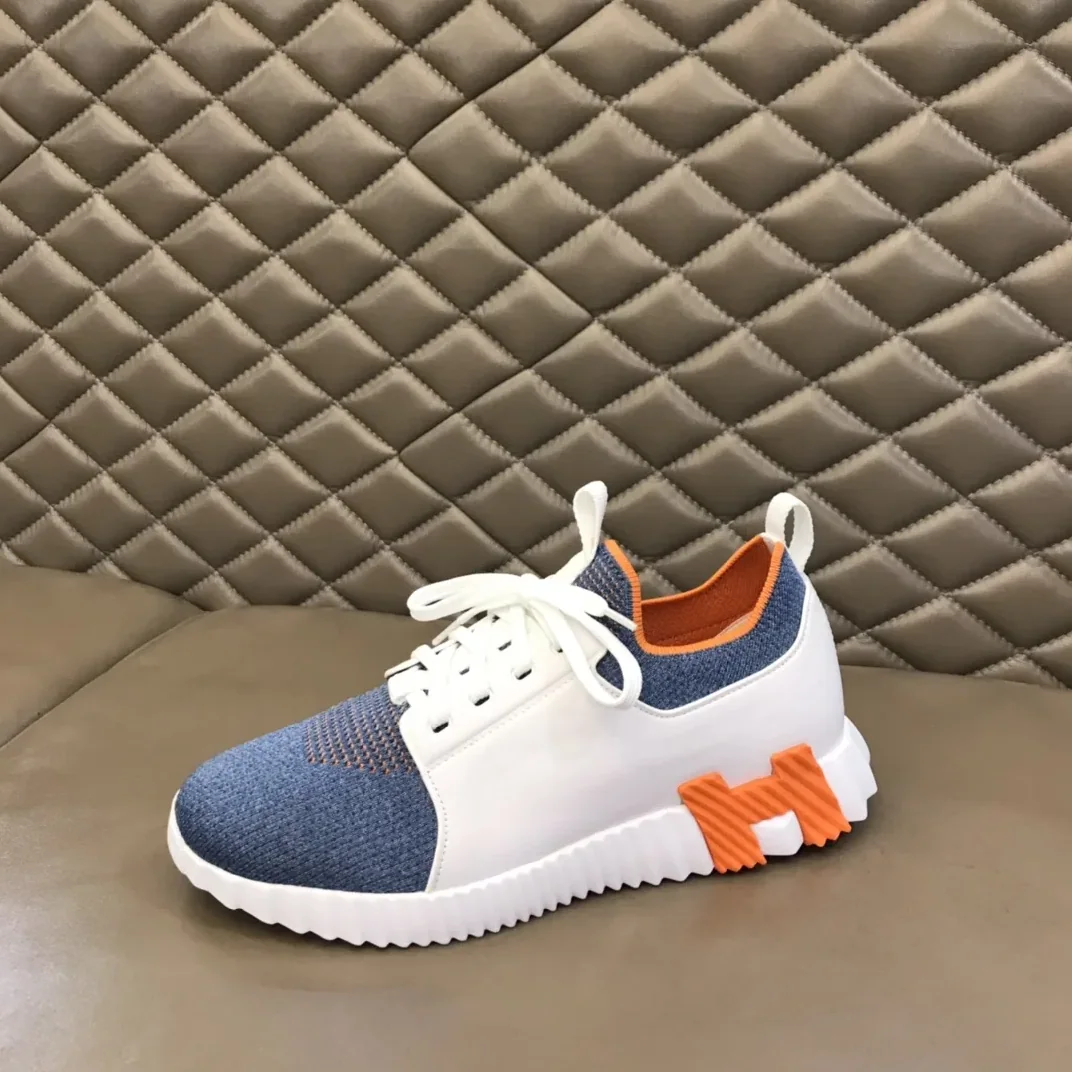 Hermes Depart Sneaker White in Blue Hermes Depart Sneaker White in Blue