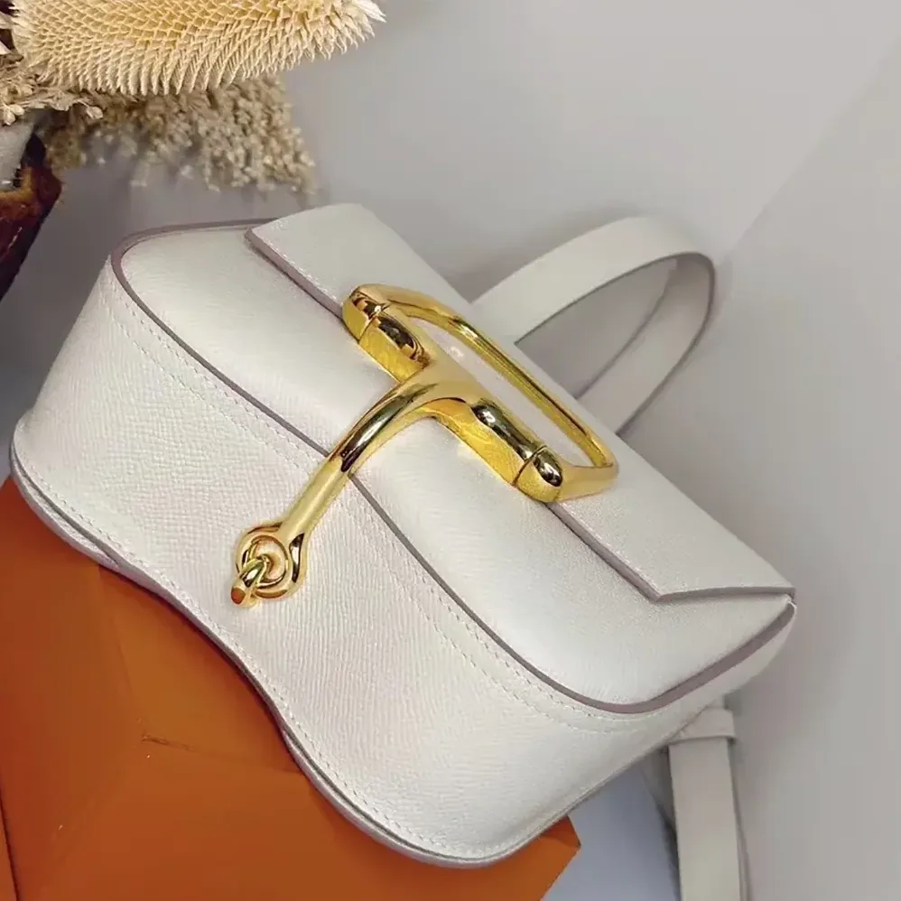 Hermes Della Cavalleria Mini Bag Epsom Leather for Women in White/Gold Hermes Della Cavalleria Mini Bag Epsom Leather for Women in White/Gold