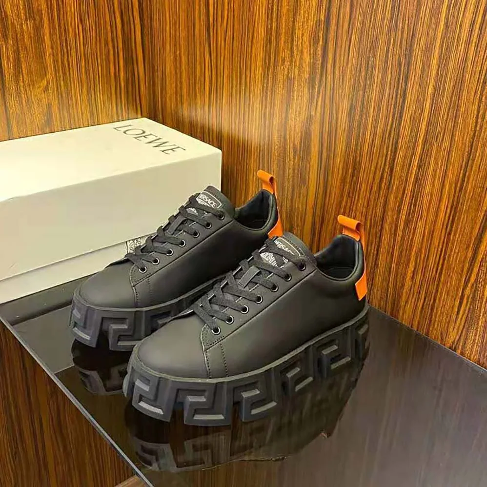 Versace Greca Labyrinth Trainers for Men in Black