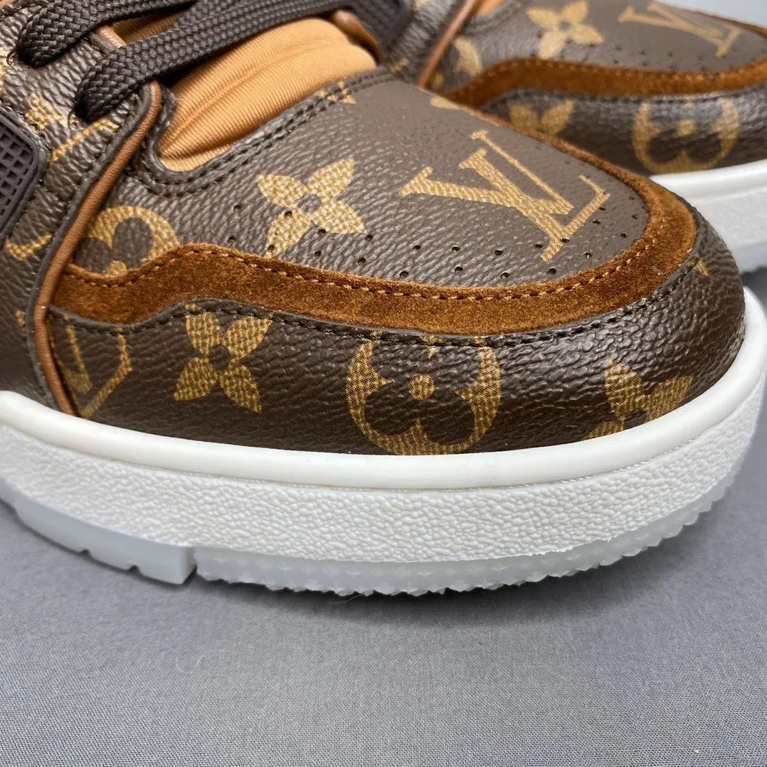 Louis Vuitton Trainer Sneaker Monogram Canvas Brown Virgil Abloh Louis Vuitton Trainer Sneaker Monogram Canvas Brown Virgil Abloh