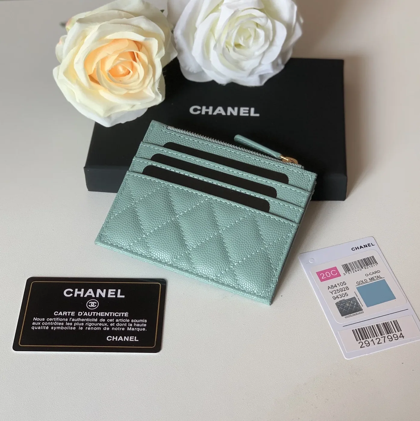 Chanel Flat Card Holder Mint Bag / Chanel Flat Card Holder Mint Bag /