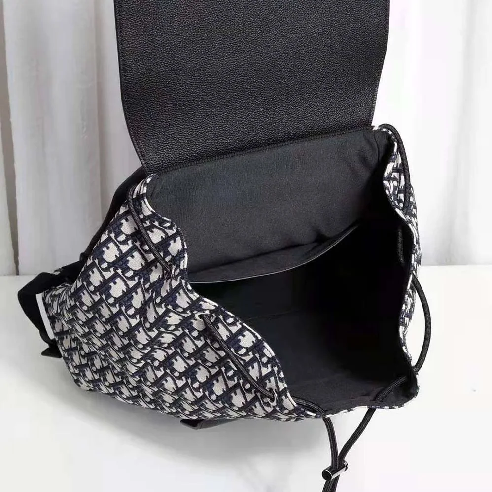 Dior Motion Backpack Beige and Black Dior Oblique Jacquard and Black Grained Calfskin for Men Dior Motion Backpack Beige and Black Dior Oblique Jacquard and Black Grained Calfskin for Men