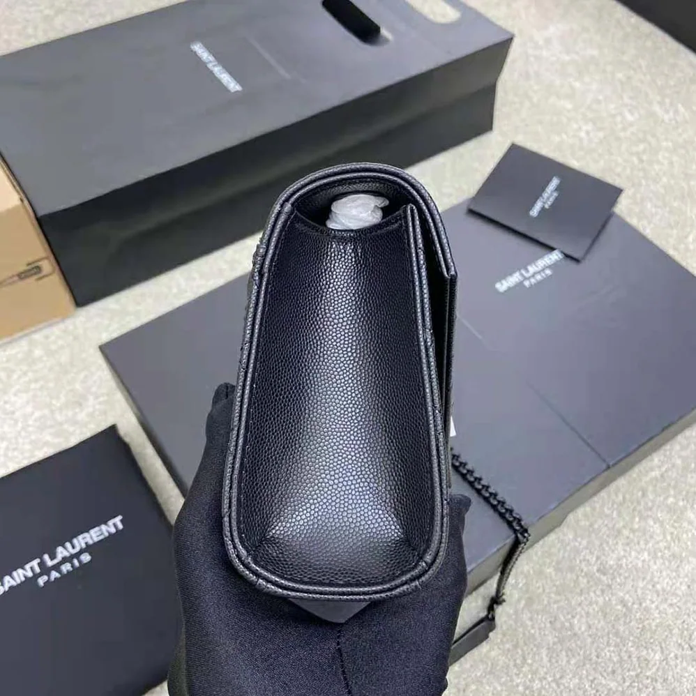 Saint Laurent YSL Envelope Small Bag in Mix Matelasse Grain DE Poudre Embossed Leather for Women in Black Saint Laurent YSL Envelope Small Bag in Mix Matelasse Grain DE Poudre Embossed Leather for Women in Black