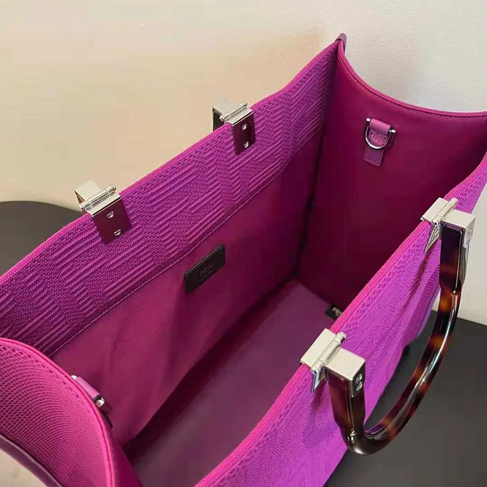Fendi Sunshine Medium FF Fabric Shopper for Women in Purple Fendi Sunshine Medium FF Fabric Shopper for Women in Purple