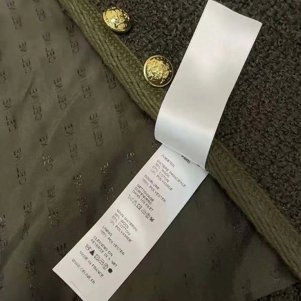 Celine Chelsea Jacket in Bouclette Natté for Women in Green