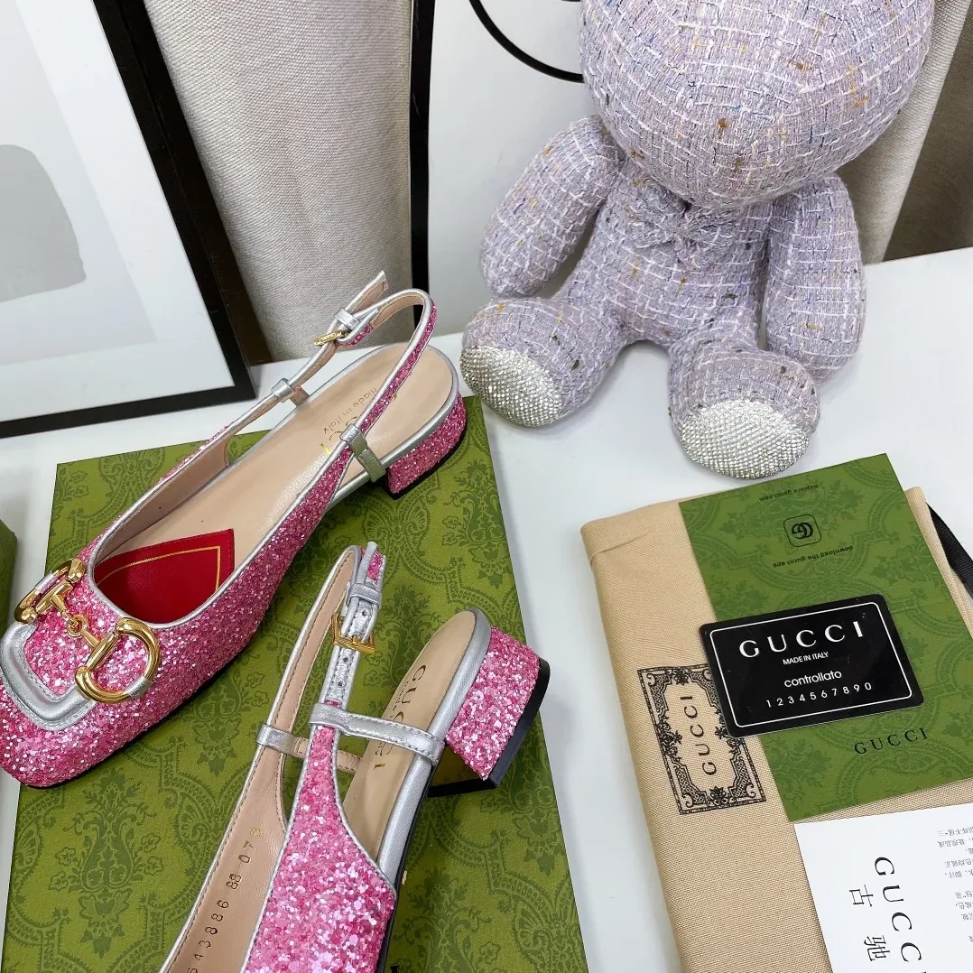 Gucci Lovelight Slingback With Horsebit Silver Gucci Lovelight Slingback With Horsebit Silver
