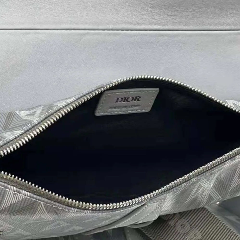 Dior Mini Saddle Bag Dior Gray CD Diamond Canvas and Smooth Calfskin for Men