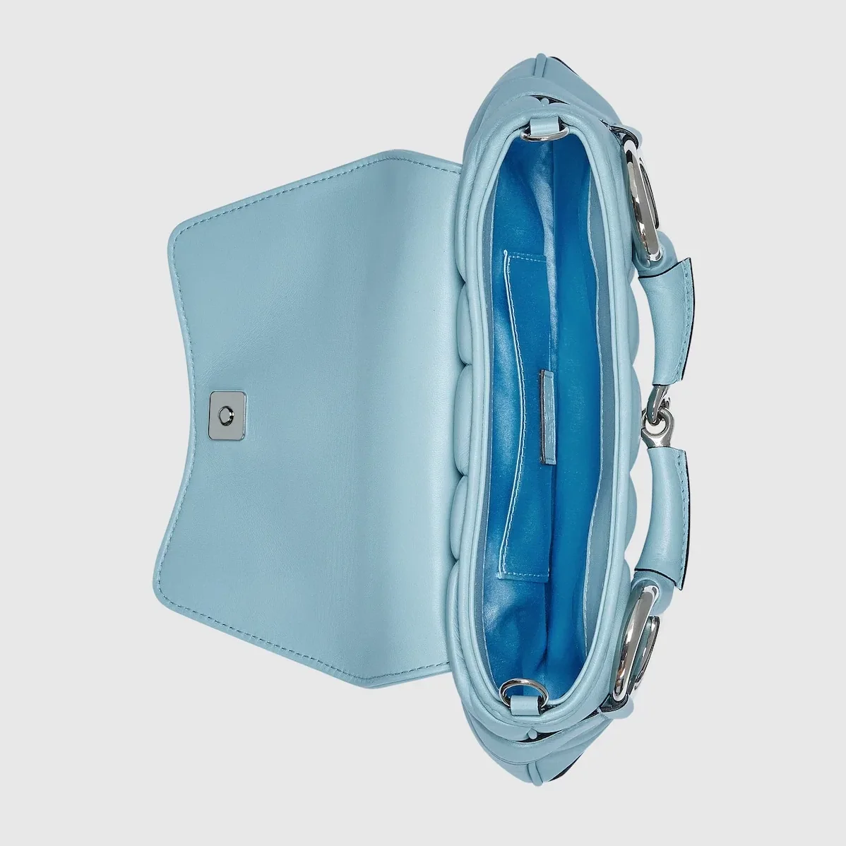Gucci Horsebit Chain Small Shoulder Bag Light Blue 10.6 Inches/ Gucci Horsebit Chain Small Shoulder Bag Light Blue 10.6 Inches/