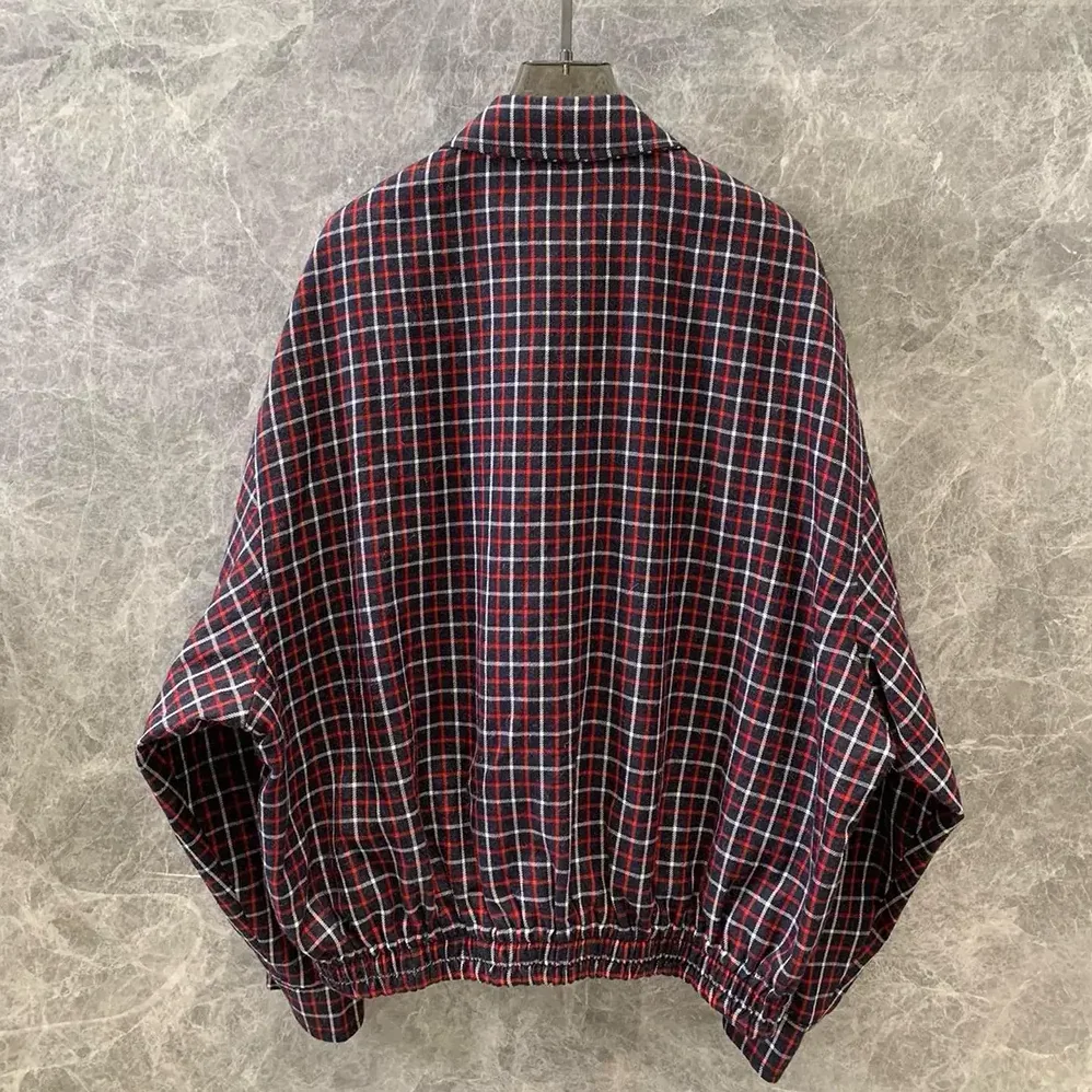 Miu Miu Checked Wool Blouson Jacket for Women Miu Miu Checked Wool Blouson Jacket for Women