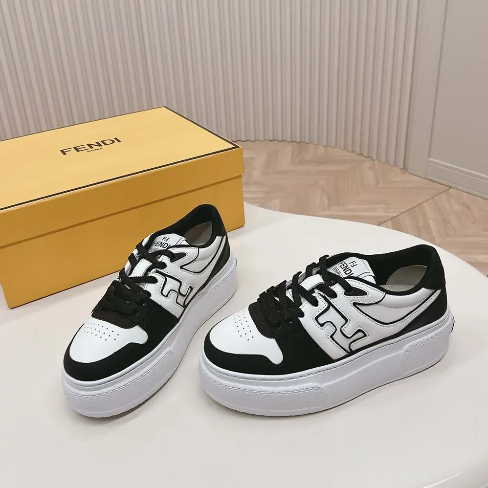 Fendi Fendi Match Black Leather Platform Low for Women in tops Fendi Fendi Match Black Leather Platform Low for Women in tops