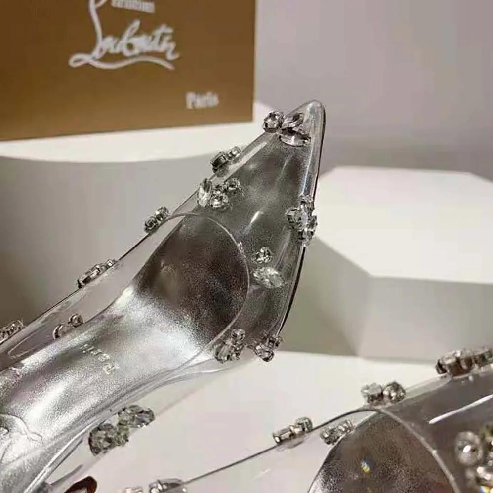 Christian Louboutin Degraqueen Pump with PVC and Iridescent Nappa Leather for Women in Silver