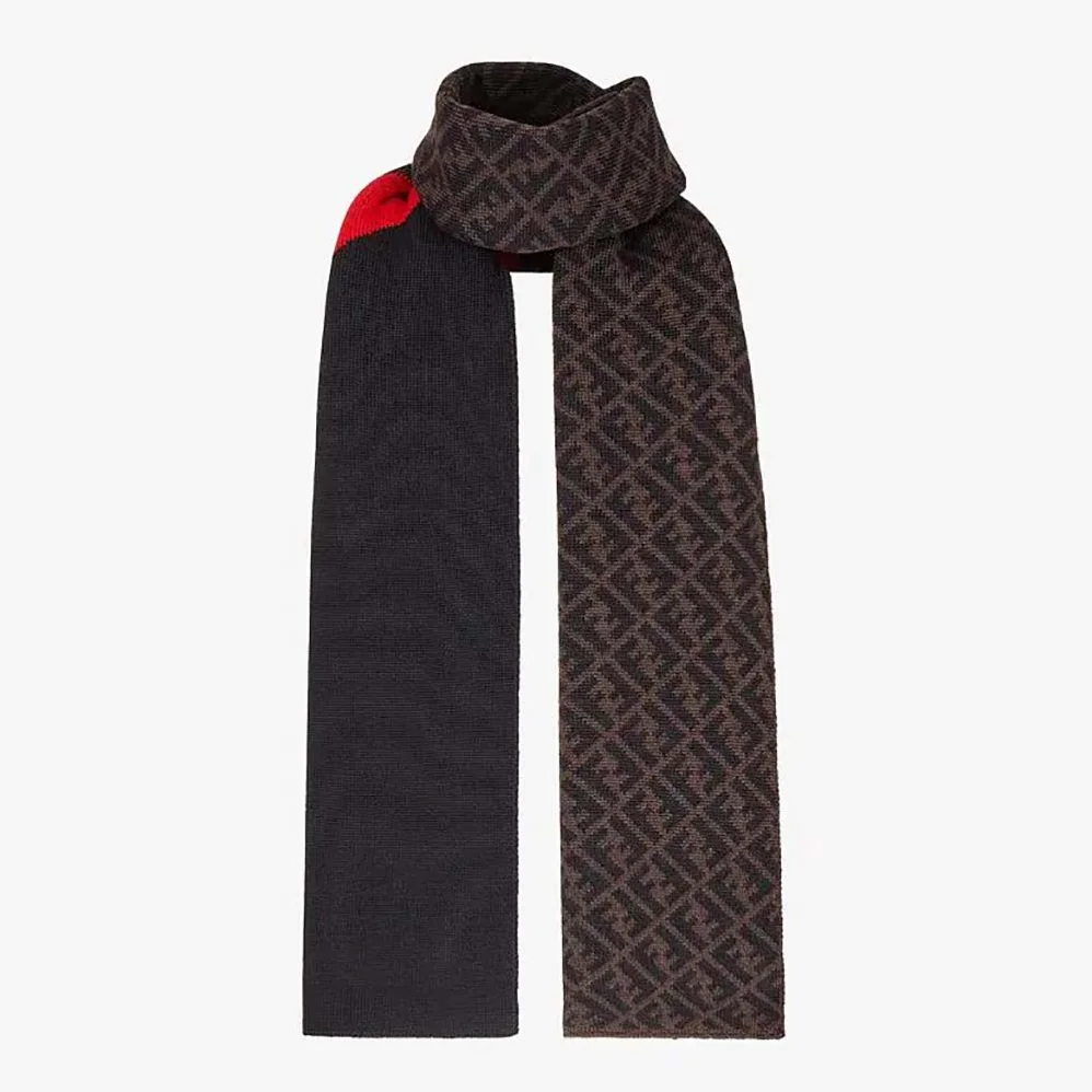 Fendi Multicolor Wool Scarf for Women in Red