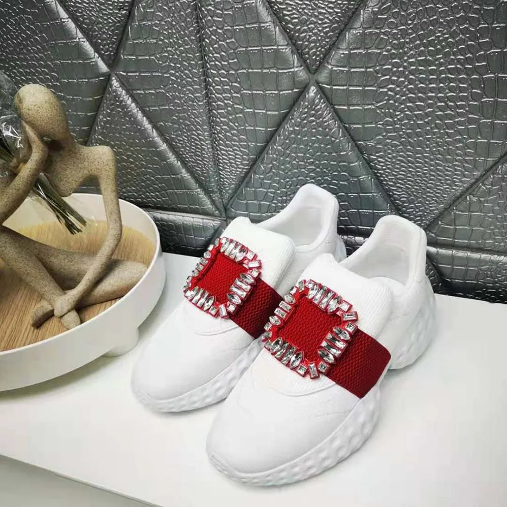 Roger Vivier Viv Run Light Strass Buckle Sneakers in Fabrics for Women Roger Vivier Viv Run Light Strass Buckle Sneakers in Fabrics for Women