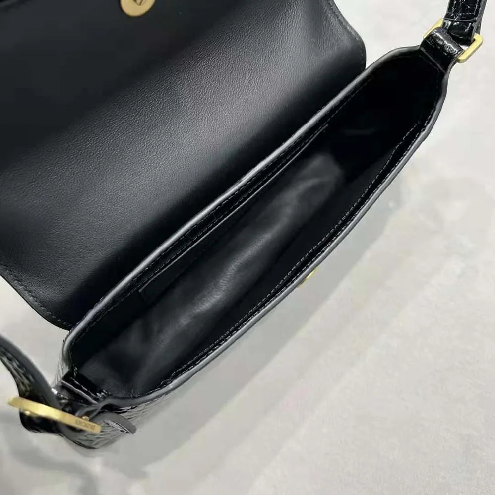 Balenciaga XX Small Flap Bag Crocodile Embossed in Black for Women Balenciaga XX Small Flap Bag Crocodile Embossed in Black for Women