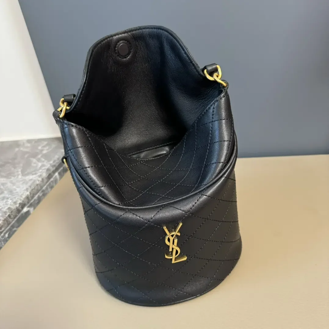Saint Laurent YSL Gaby Bucket Bag in Lambskin for Women
